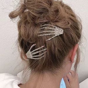 Rhinestone Skeleton Hand Hair Clip-ONE CLIP ONLY